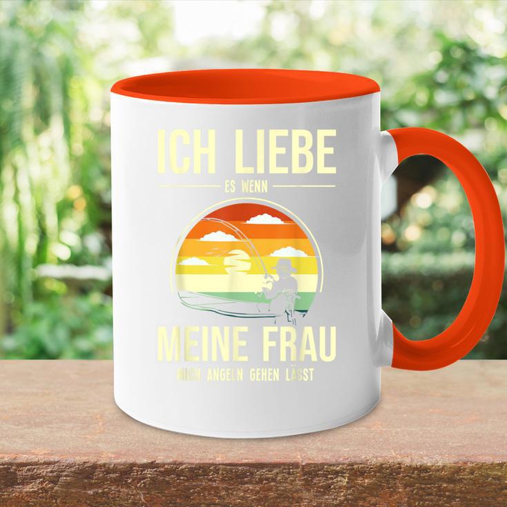 Ich Liebe Es Wenn Meine Frau Mich Fischnläst Carp Fishing Tasse Zweifarbig