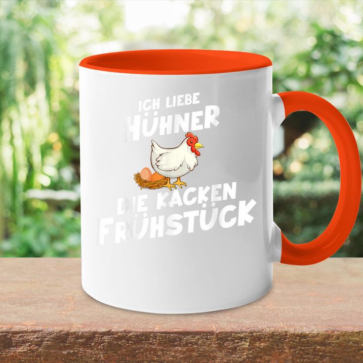 Ich Liebe Hühner Die Kacken Frühstück Tasse Zweifarbig