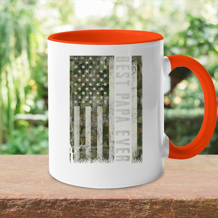 Intotheamintage Best Papa Ever Retro Us-Flagge Hirsch Tasse Zweifarbig