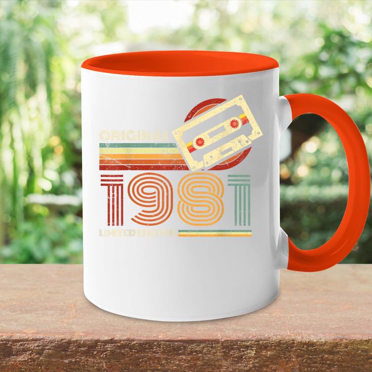 Jahrgang 1981 Retro Geburtstags Zum 43 Geburtstag Tasse Zweifarbig