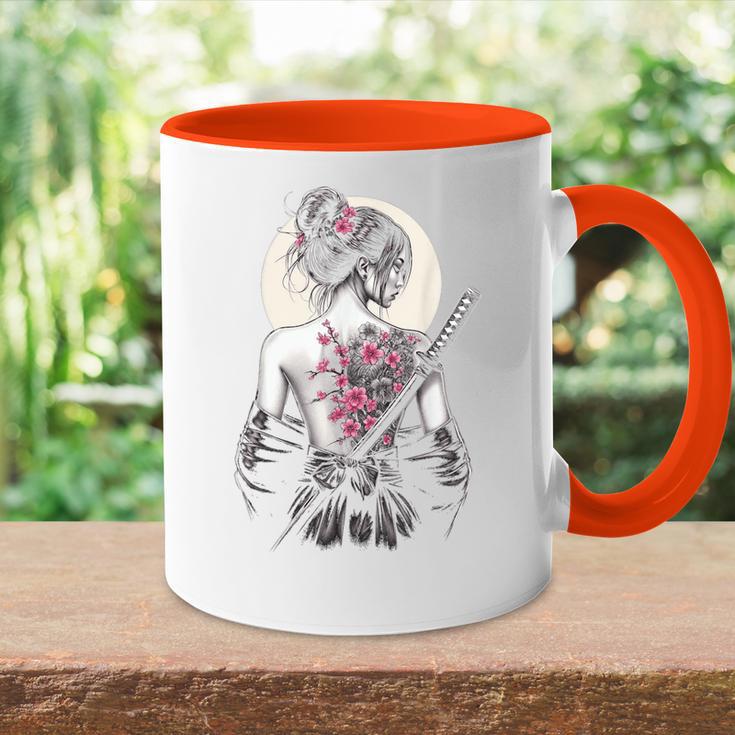 Japanische Samurai-Kriegerin Geisha Tasse Zweifarbig