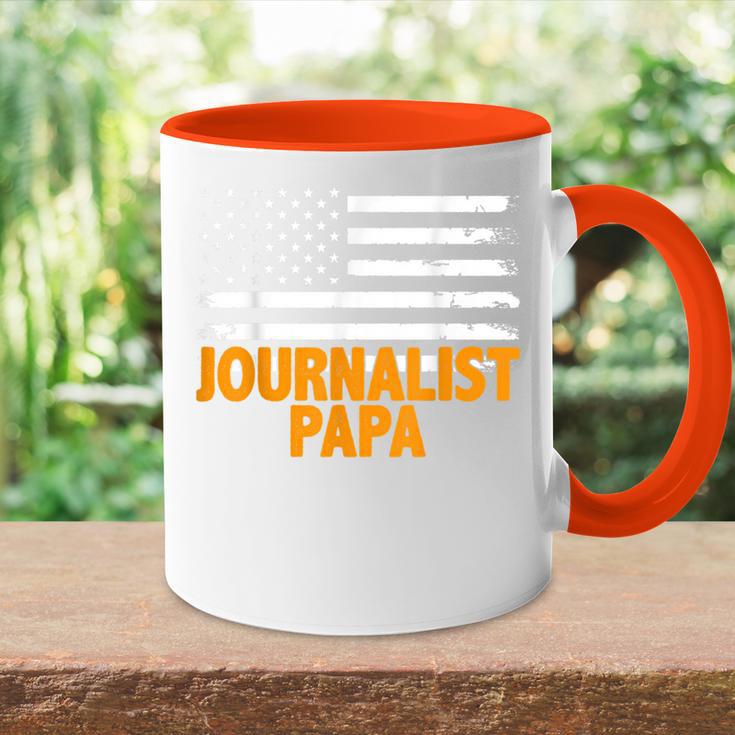 Journalist Papa Amerikanische Flaggeatertag Tasse Zweifarbig