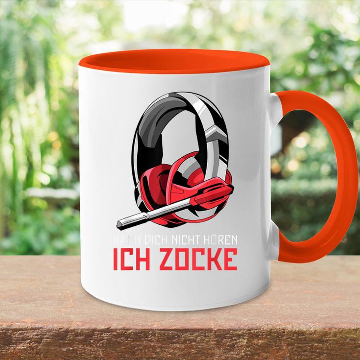 Kann Dich Nicht Hören Ich Zocke Gamer Headset Gamer Tasse Zweifarbig