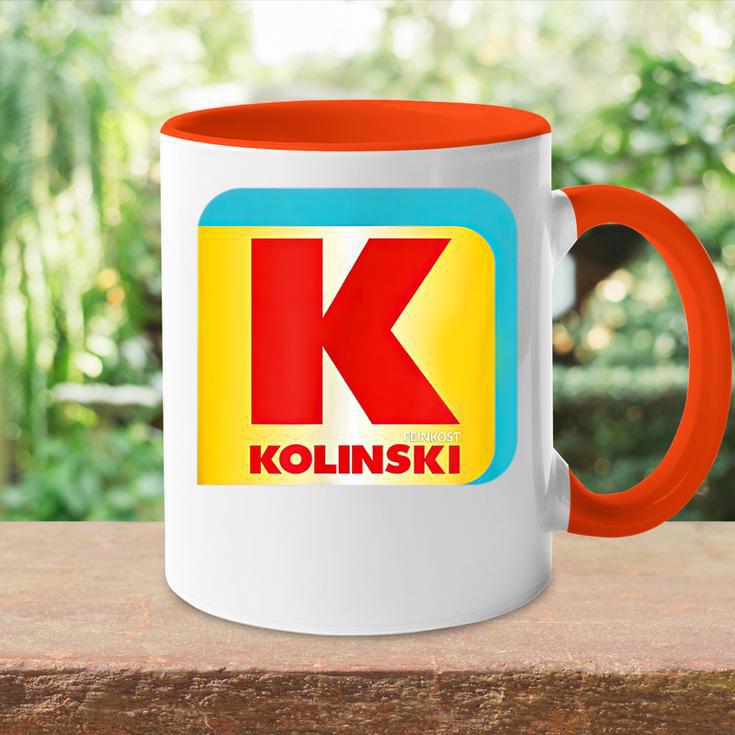 Kolinski With Die Discounter Feinkost Kolinski Tasse Zweifarbig