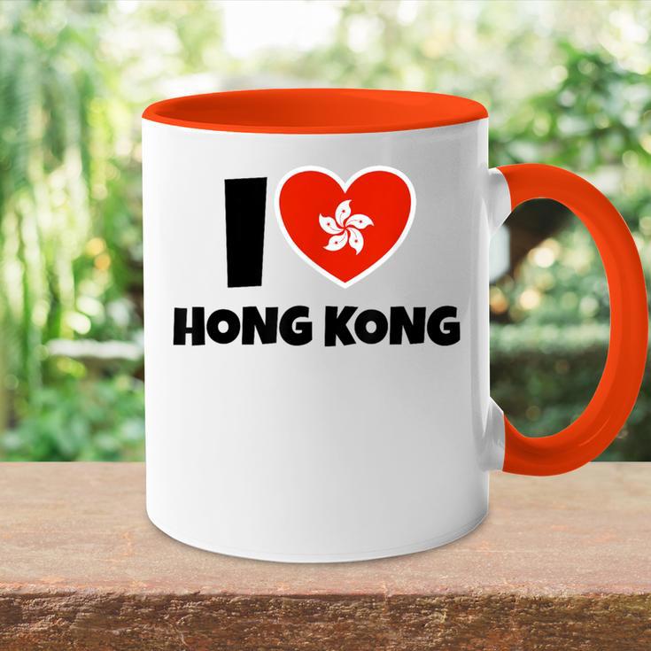 I Love Hong Kong Mit Flagge Und Herz Tasse Zweifarbig