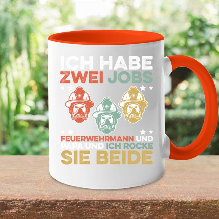 Lustiges Feuerwehrmann Kollegen Und Papa Tasse Zweifarbig