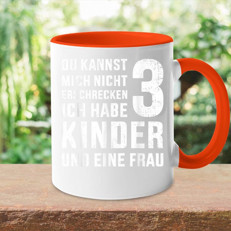 Lustiges Nicht Erschrecken Papa 3 Kinder Dreifacheratertag Tasse Zweifarbig