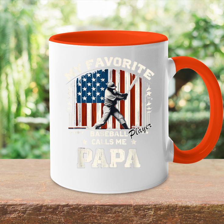 Mein Lieblings-Baseballspieler Nennt Mich Papa American Flag Dad Tasse Zweifarbig