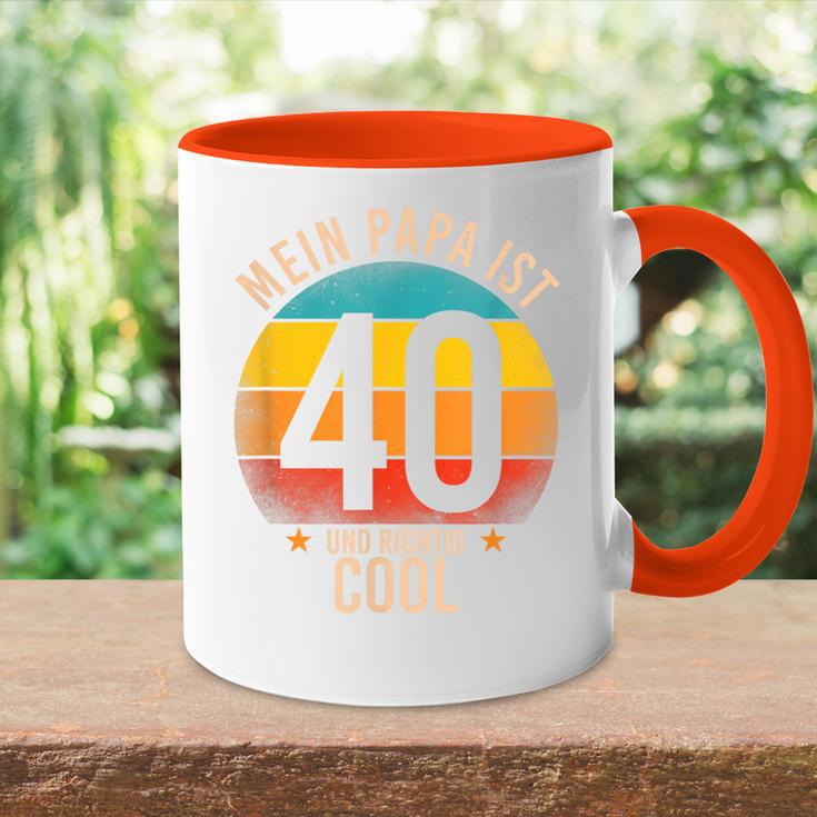 Mein Papa Ist 40 Und Richtig Cool 40Th Birthday Man Tasse Zweifarbig