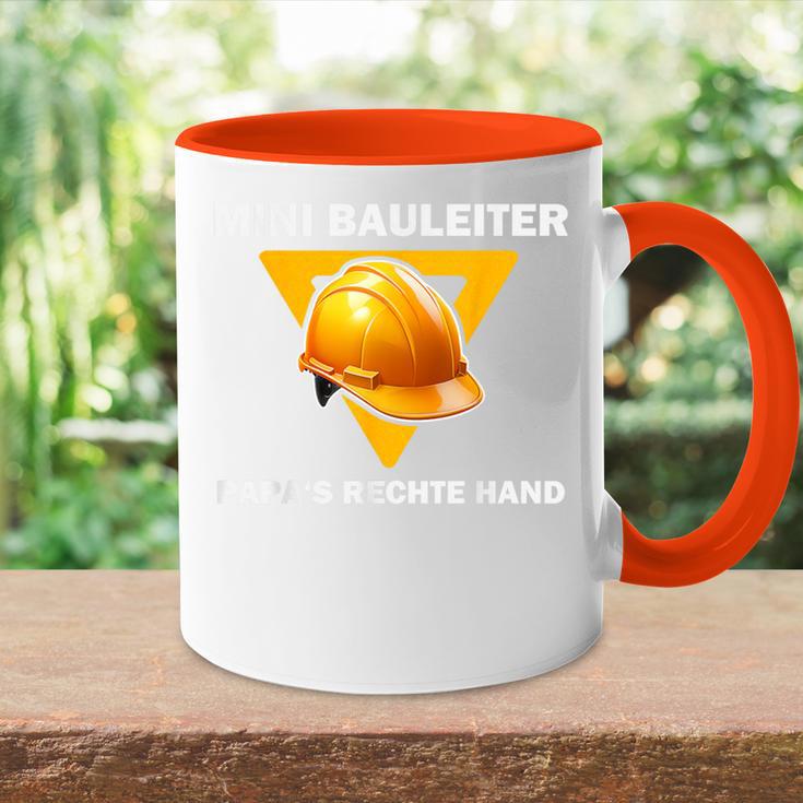 Mini Bauleiter Papa's Rechte Hand Kinder Bauleiter Outfit Tasse Zweifarbig