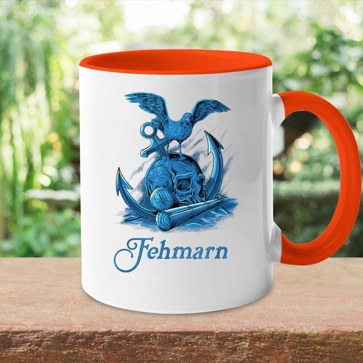 Möwe Auf Schädel Insel Fehmarn Tasse Zweifarbig