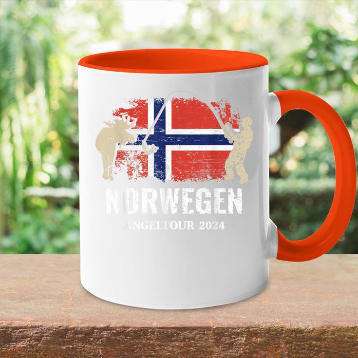 Norwegen Angeln 2024 Angler Norwegen Angeln Tasse Zweifarbig