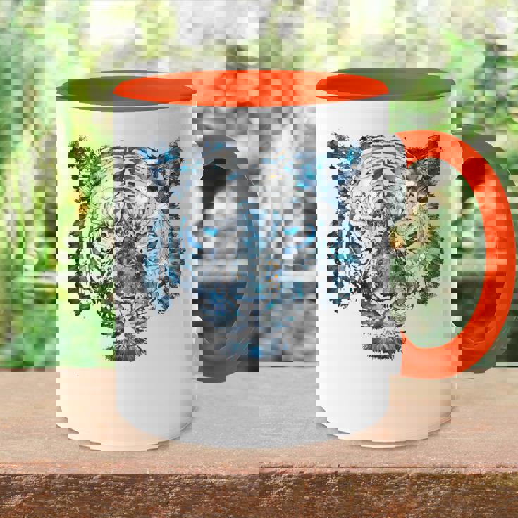 Obra De Arte De Tigre Ojos Azules Arte Animal Tigre Accent Mug