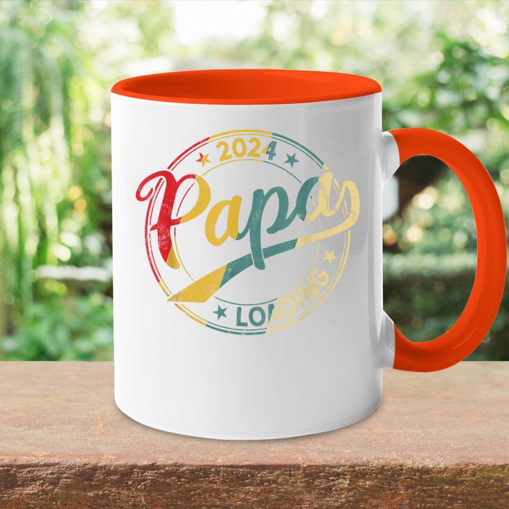 Papa 2024 Laden Papa Werden 2024 Retro Papa Est 2024 Tasse Zweifarbig