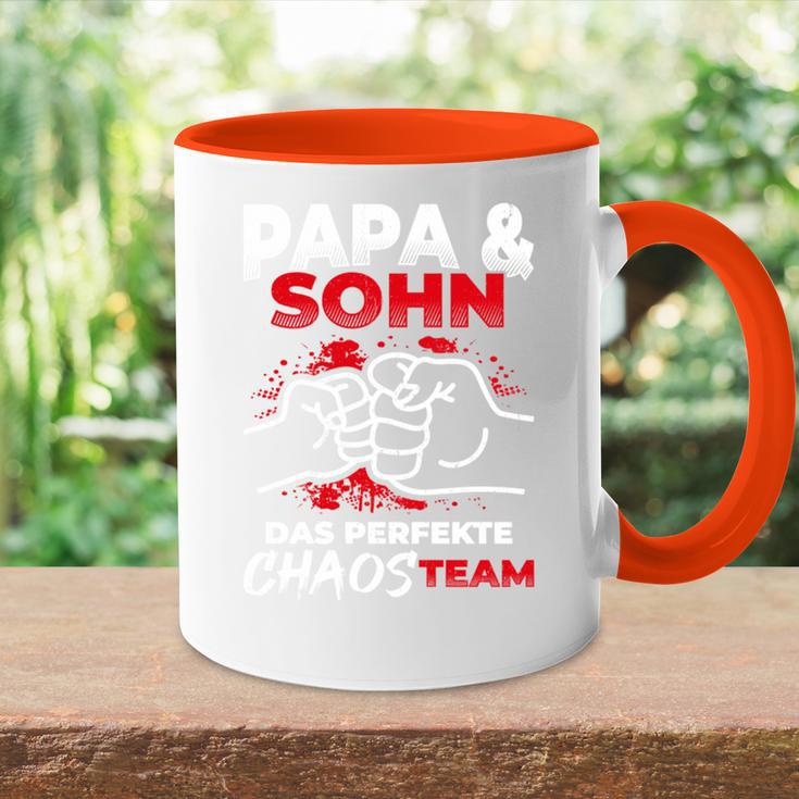 Papa & Sohn Das Perfekte Chaos Team Father's Day Bester Papa Tasse Zweifarbig