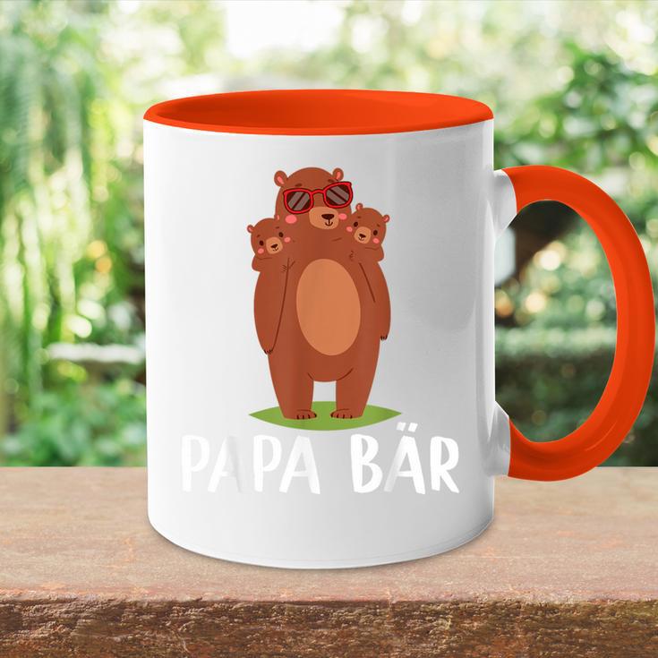 Papa Bär 2 Kinderateratertag Geschenk Herren Männer Tasse Zweifarbig