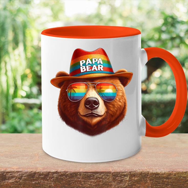 Papa Bear Papa Bearatertagsgeschenk Für Papa Spruch Lustig Tasse Zweifarbig