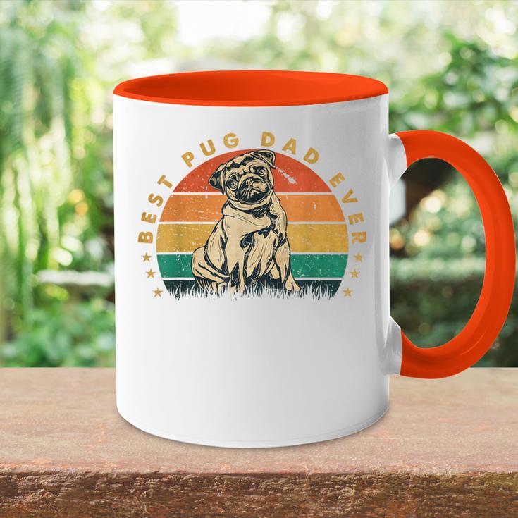 Papa Best Pug Dad Ever intage Pug Tasse Zweifarbig