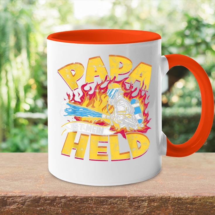 Papa Ist Mein Held Firemanoluntige Fire Brigade Tasse Zweifarbig