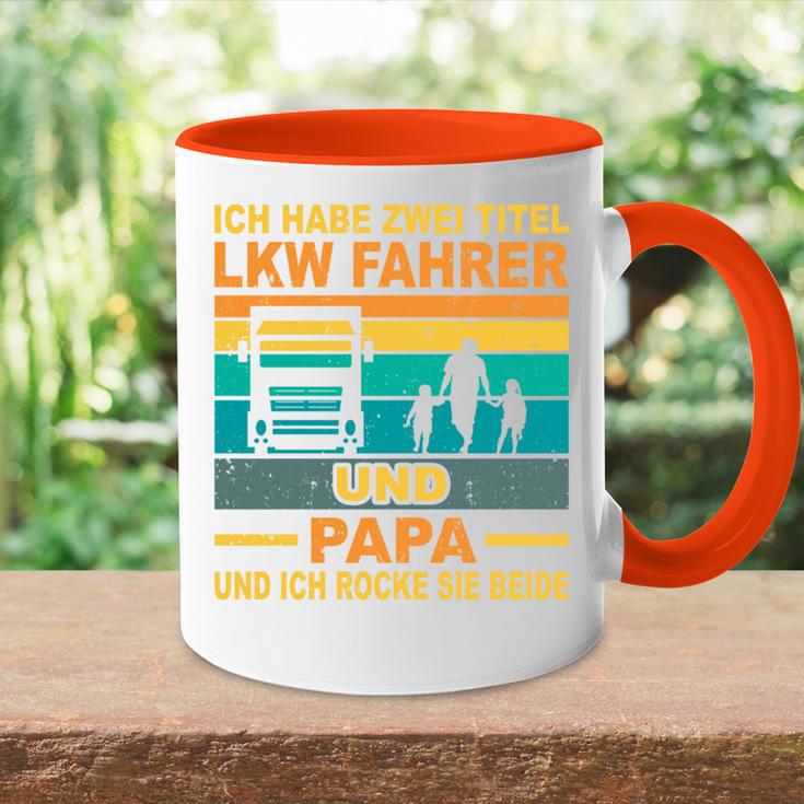 Papa Lkw Fahreratertag Berufsfahrerater Fernfahrer Papa Tasse Zweifarbig