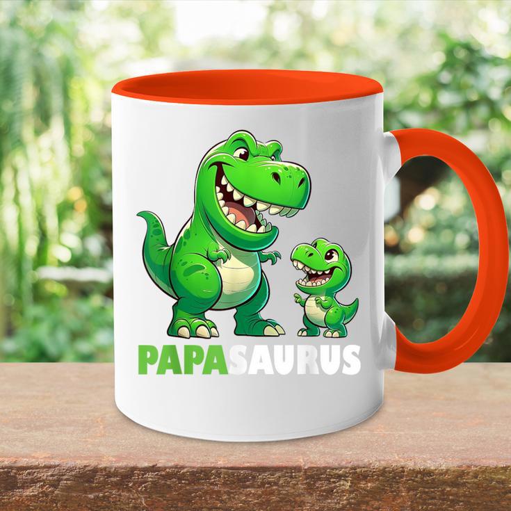 Papa Papasaurusatertagatertagsgeschenk Dino Papa Tasse Zweifarbig