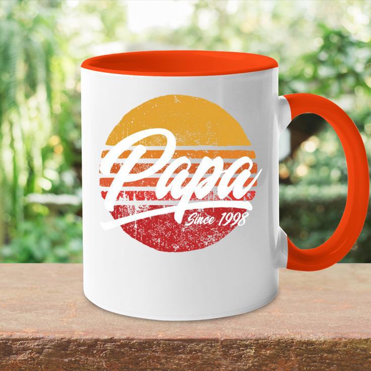 Papa Seit 1998 23 Geburtstag 23 Jahre Als Papa Retro Tasse Zweifarbig