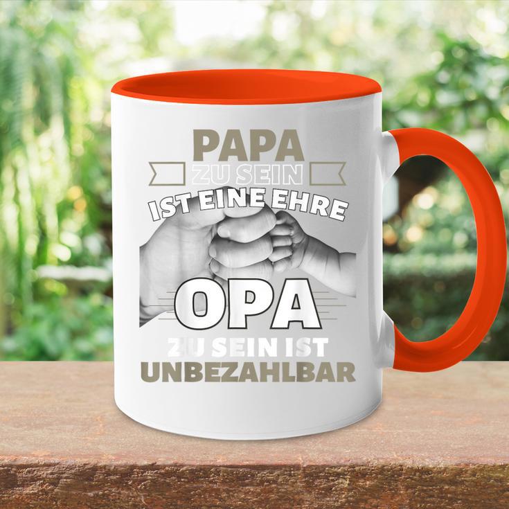 'Papa Zu Sein Ist Eine Ehr Opa Zu Sein Unbeahlbar' Tasse Zweifarbig