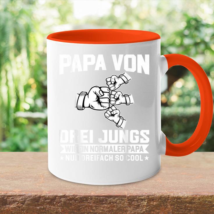 With Papaon Drei Jungs Wie Papa German Tasse Zweifarbig