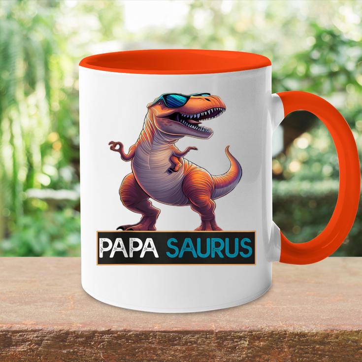 Papasaurus Dinosaurier Geburtstag Papa Saurus T-Rexatertag Tasse Zweifarbig