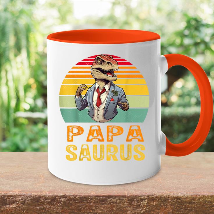 Papasaurus Papaatertag Bester Papa T-Rex Papaatertag Tasse Zweifarbig