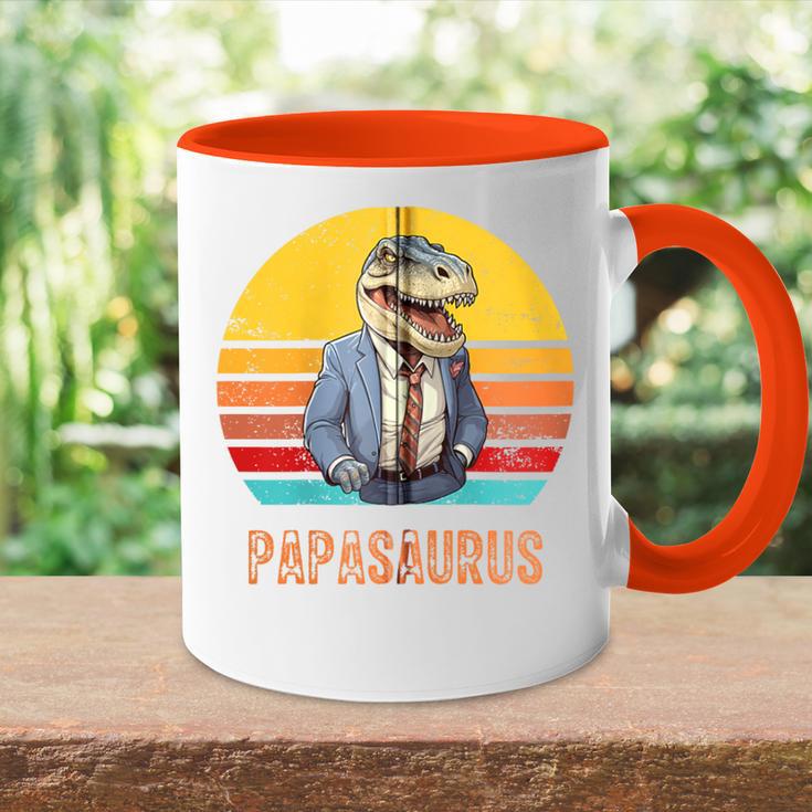 Papasaurus Papaatertag Bester T-Rex Papaatertagater Kapuzenjacke Tasse Zweifarbig