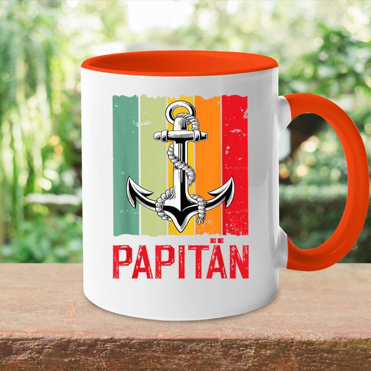 Papitänatertag Bester Papa Anker Norden Kapitänater Papi Tasse Zweifarbig