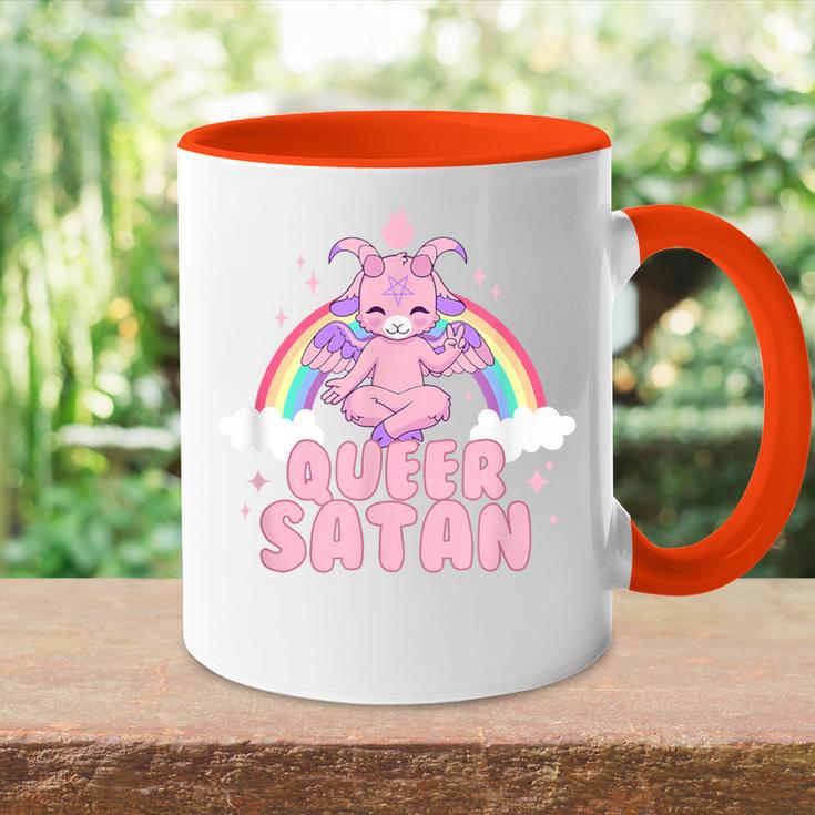 Queer Satan Baphomet Nicht-Binäre Geschlechtsflüssigkeit Queer Pride Tasse Zweifarbig