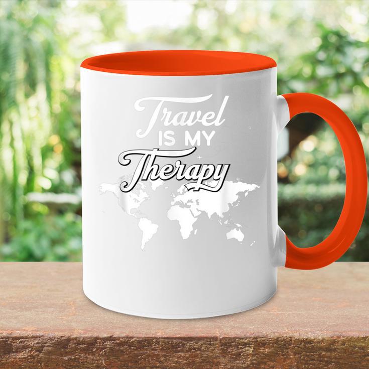 Reisende Und Reiseliebhaber One Of Travel Is My Therapy Memes Tasse Zweifarbig