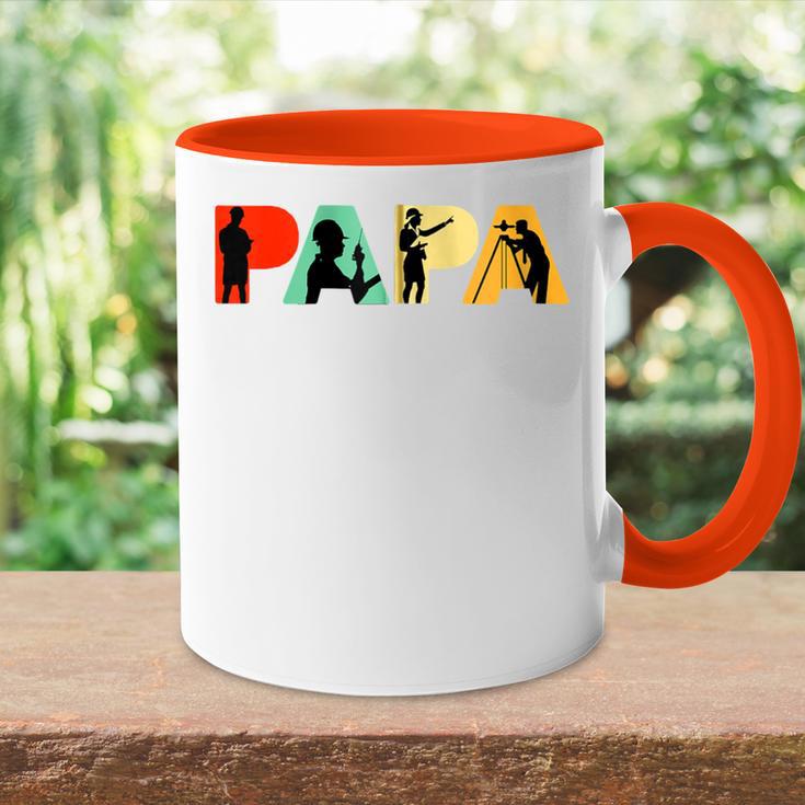 Retro-Bauingenieur Papa Stolzer Bauingenieur Papa Kapuzenjacke Tasse Zweifarbig