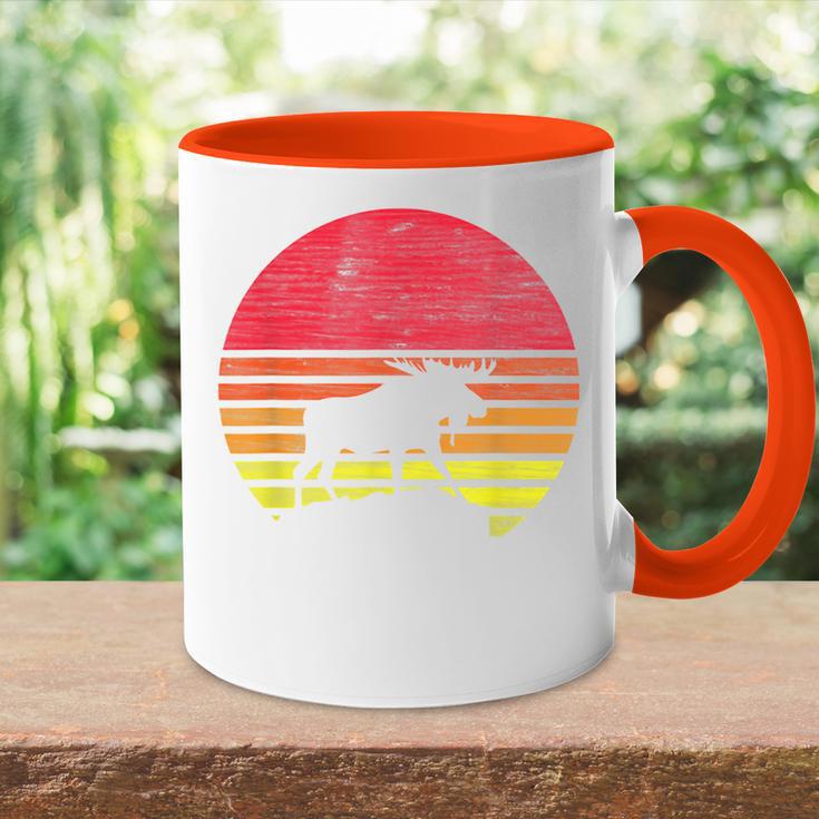 Retro Elk Silhouette Tasse Zweifarbig