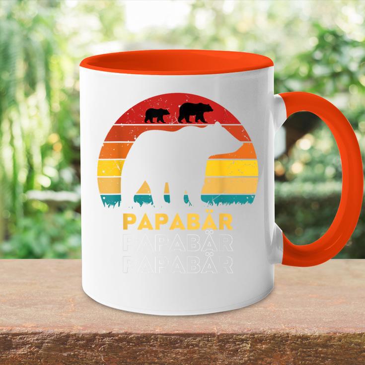 Retroater Baby Sohn Tochter Kinder Bär Papaatertag Tasse Zweifarbig