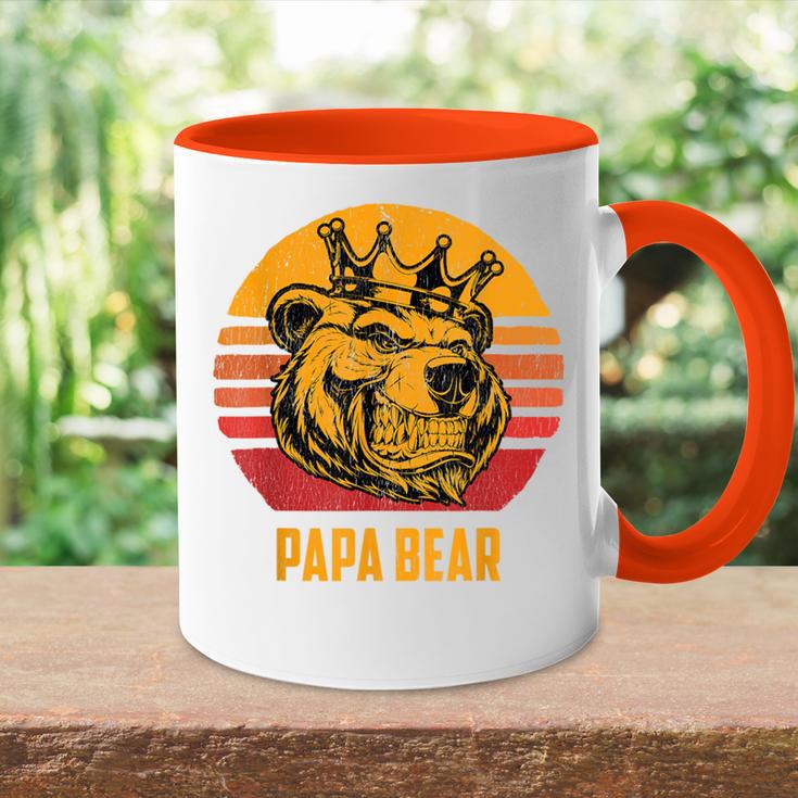 Retrointage Papa Bär Denatertag Geschenk Tasse Zweifarbig