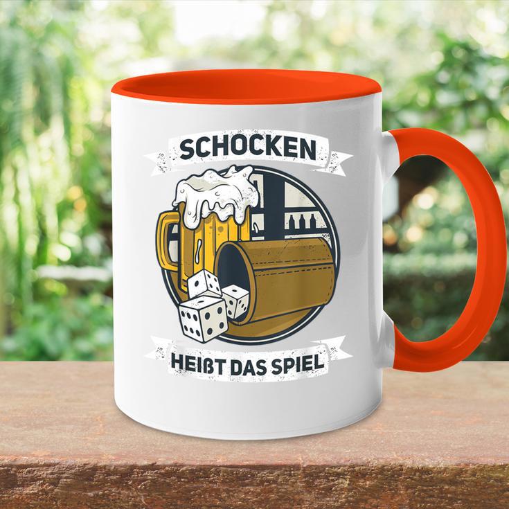 Schocken Heißt Das Spiel Dice Game Puzzle Tasse Zweifarbig