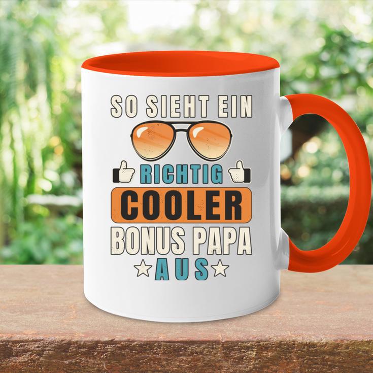 So Sieht Ein Richtig Cooler Bonus Papa Aus Stiefvater Tasse Zweifarbig