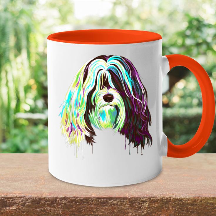 Splash Tibet Terrier Hund Tasse Zweifarbig