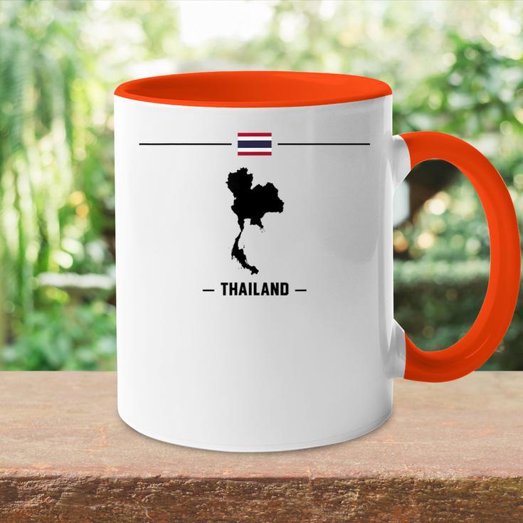 Thailändische Flagge Mit Landkarte Und Name Des Landes Thailand Tasse Zweifarbig