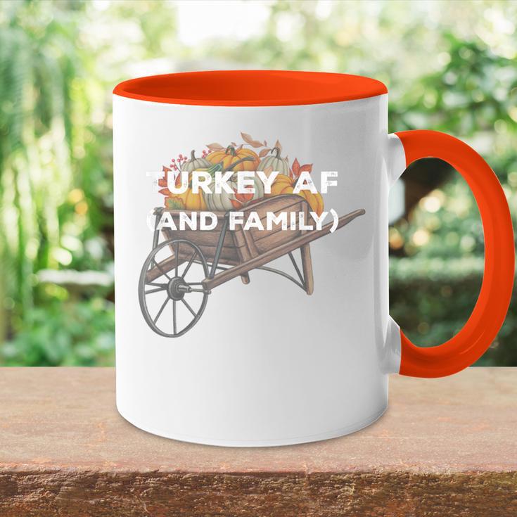 Türkei Af Thanksgiving Familie Truthahn Tagerwandte Papa Witze Tasse Zweifarbig