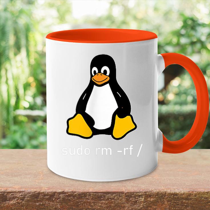 Tux Linux Penguin Sudo Rm -Rf Computer Science Tasse Zweifarbig