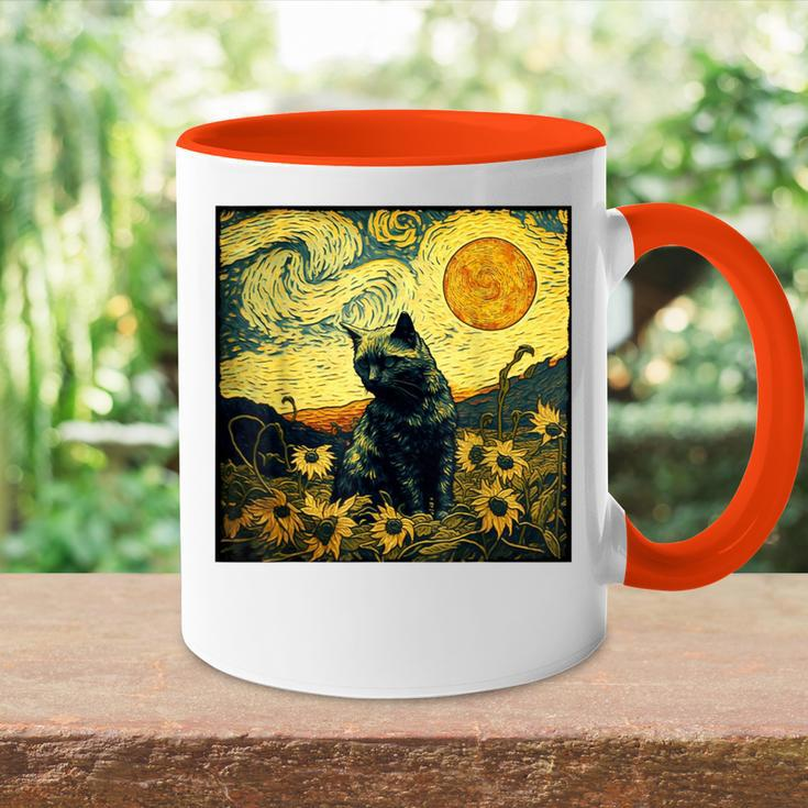 Van Gogh Cat Tasse Zweifarbig