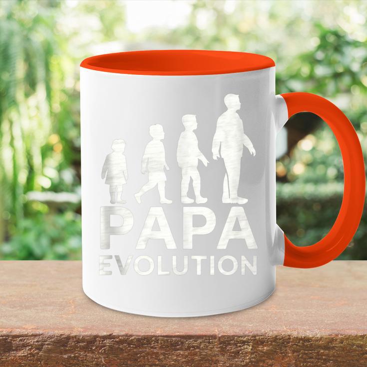 Vater Evolution Silhouette Papa Evolution Tasse Zweifarbig