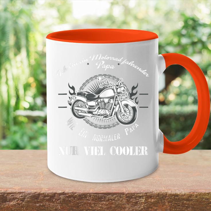 Vatertag Biker Papa Ich Bin Ein Motorrad Fahrender Papa Tasse Zweifarbig