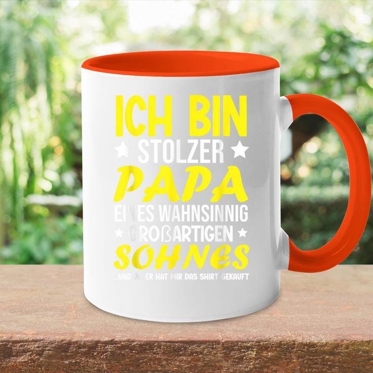 Vatertag Stolzer-Papa -Om Großartigen Sohn Bekommen Tasse Zweifarbig