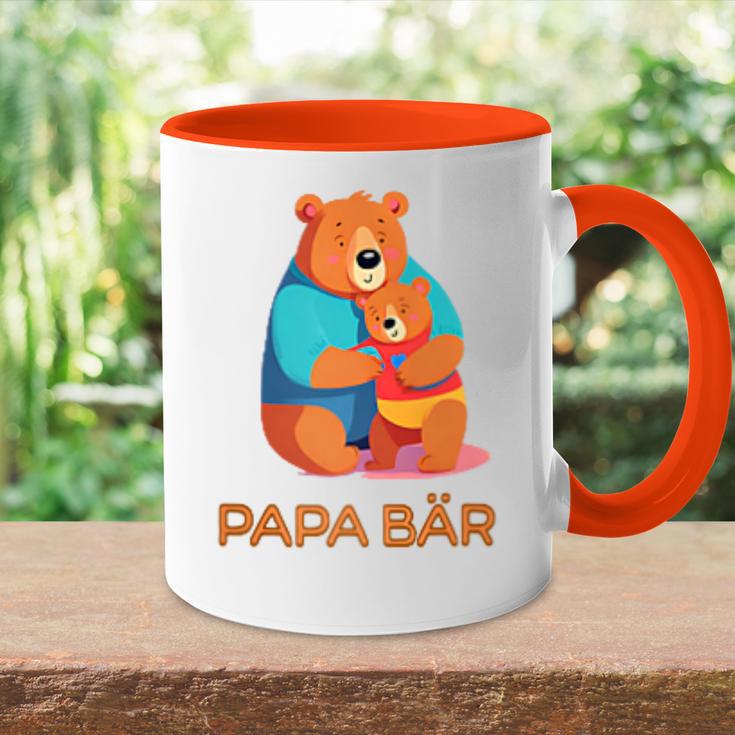 Vatertagater Sohn Tochter Sohn Papa Bär Kapuzenjacke Tasse Zweifarbig