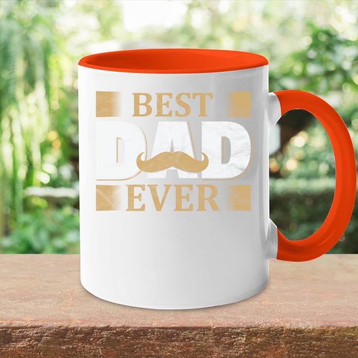 Vatertagaterintage Mustache Best Dad Ever Papa Tasse Zweifarbig